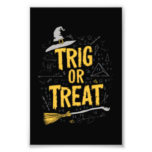 Halloween Wiskunde Leraar Trig Of Behandelen Schoo Foto Afdruk