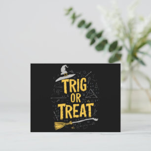 Halloween Wiskunde leraar Trig of Treat School Briefkaart