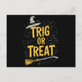 Halloween Wiskunde leraar Trig of Treat School Briefkaart (Voorkant)