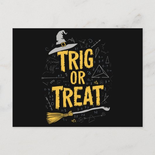 Halloween Wiskunde leraar Trig of Treat School Briefkaart (Voorkant)