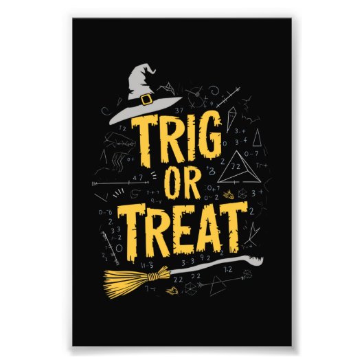 Halloween Wiskunde leraar Trig of Treat School Foto Afdruk (Voorkant)
