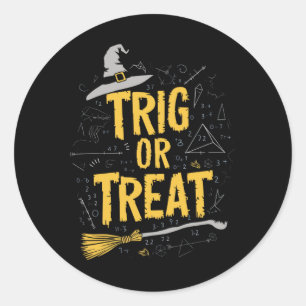 Halloween Wiskunde leraar Trig of Treat School Ronde Sticker