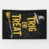 Halloween Wiskunde leraar Trig of Treat School Spandoek (Horizontaal)