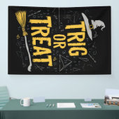 Halloween Wiskunde leraar Trig of Treat School Spandoek (Beurs)