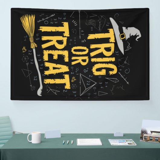 Halloween Wiskunde leraar Trig of Treat School Spandoek (Beurs)