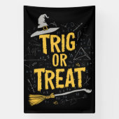 Halloween Wiskunde leraar Trig of Treat School Spandoek (Verticaal)