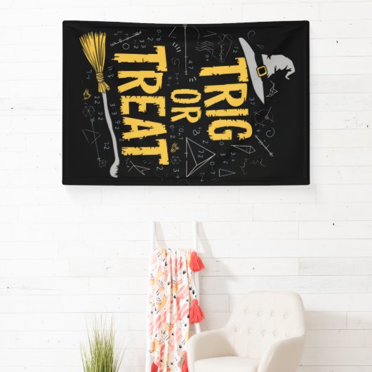 Halloween Wiskunde leraar Trig of Treat School Spandoek (Insitu)