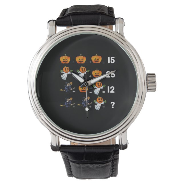 Halloween Wiskunde vergelijking voor Wiskunde doce Horloge (Voorkant)