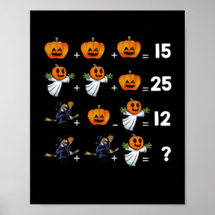 Halloween Wiskunde vergelijking voor Wiskunde doce Poster