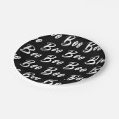 Halloween wit boek tekstpatroon papieren bordje (Gekanteld)