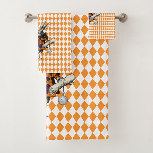 Halloween Wit Konijn Alice In Wonderland Bad Handdoek (Insitu)