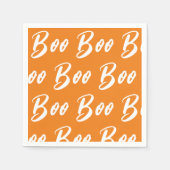 Halloween wit sinaasappel boo tekstpatroon servet (Voorkant)
