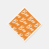 Halloween wit sinaasappel boo tekstpatroon servet (Hoek)