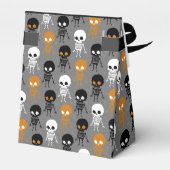 Halloween Wit Zwart Sinaasappel Skeleton Patroon G Bedankdoosjes (Achterkant)