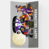 Halloween witboomstam of behandelt voeg bericht to spandoek (Verticaal)