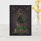 Halloween Witch 2 oktober Happy Birthday Kaart (Gele Bloem)