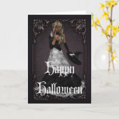 Halloween Witch 4 Happy Halloween Kaart (Gele Bloem)