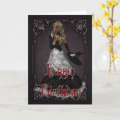 Halloween Witch 4 oktober Happy Birthday Kaart (Gele Bloem)