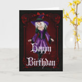Halloween Witch 5 oktober Happy Birthday Kaart (Gele Bloem)