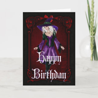 Halloween Witch 5 oktober Happy Birthday Kaart