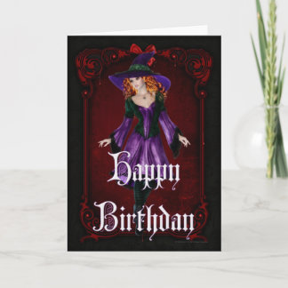Halloween Witch 6 oktober Happy Birthday Kaart