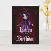 Halloween Witch 7 oktober Happy Birthday Kaart (Gele Bloem)