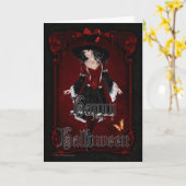 Halloween Witch 8 Happy Halloween Kaart (Gele Bloem)