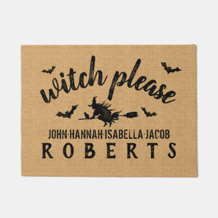 Halloween Witch, aangepaste bijtende buit Deurmat