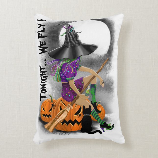 Halloween Witch Accent Pillow Kussen (Voorkant(Verticaal))