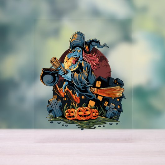 Halloween Witch Acryl Bord (Neutraal)