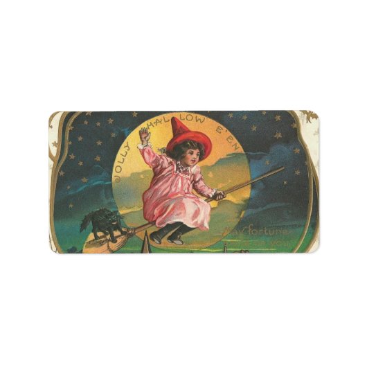 Halloween Witch Afbeelding op Label (Voorkant)