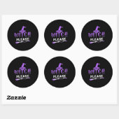 Halloween Witch Alsjeblieft Ronde Sticker (Vel)