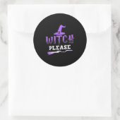 Halloween Witch Alsjeblieft Ronde Sticker (Tas)