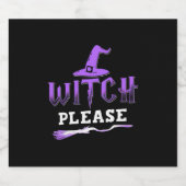 Halloween Witch Alsjeblieft Sparkling Wijnetiket (Enkel label)