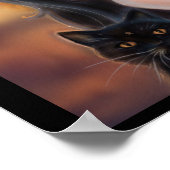 Halloween witch and black cat art Renee Lavoie Poster (Hoek)