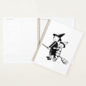 Halloween Witch and Clown Riding Broomstick Planner (Display)