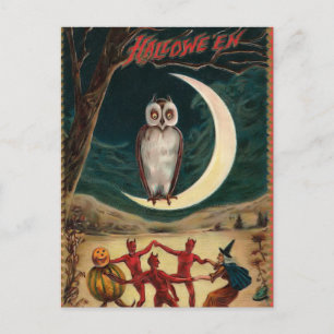 Halloween Witch and Devil Invitation Briefkaart