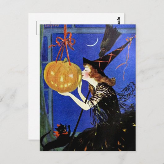 Halloween Witch Art Briefkaart (Voorkant / Achterkant)