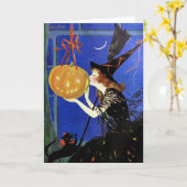 Halloween Witch  Art Kaart (Gele Bloem)