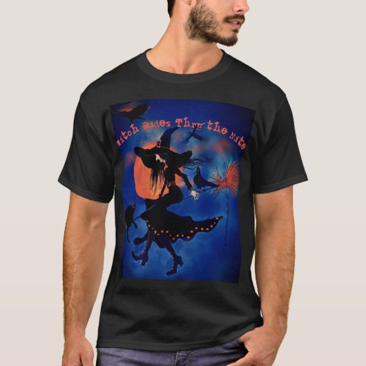Halloween Witch Art Text T-Shirt (Voorkant)