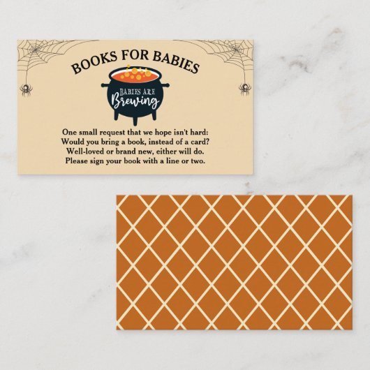 Halloween Witch Babies Shower Books for Baby Informatiekaartje (Voorkant / Achterkant)