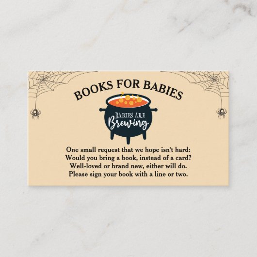 Halloween Witch Babies Shower Books for Baby Informatiekaartje (Voorkant)
