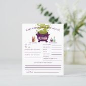 Halloween Witch Baby Predications & Advice Card (Staand voorkant)