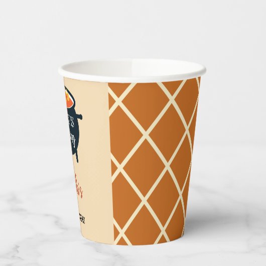 Halloween Witch Baby shower, aangepaste naam Papieren Bekers (Links)