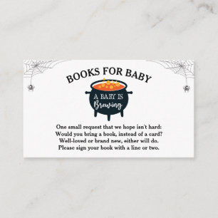 Halloween Witch Baby shower Books for Baby Informatiekaartje