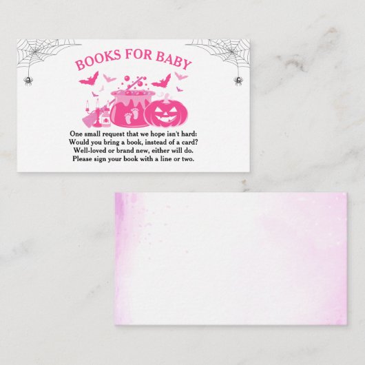 Halloween Witch Baby shower Books for Baby Informatiekaartje (Voorkant / Achterkant)