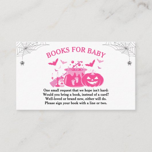 Halloween Witch Baby shower Books for Baby Informatiekaartje (Voorkant)