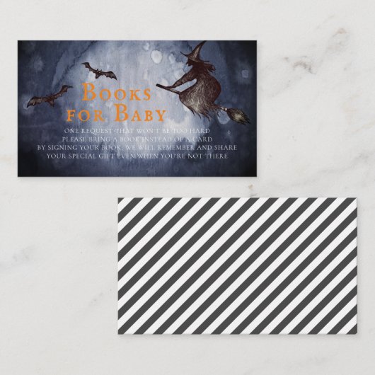 Halloween Witch Baby shower Books for Baby Informatiekaartje (Voorkant / Achterkant)