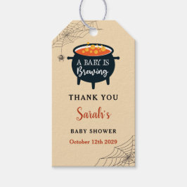 Halloween Witch Baby shower Dank je Cadeaulabel