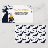 Halloween Witch Baby Shower Diaper Raffle Informatiekaartje (Voorkant / Achterkant)